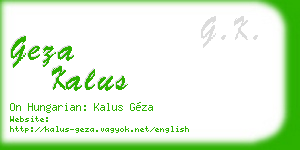 geza kalus business card